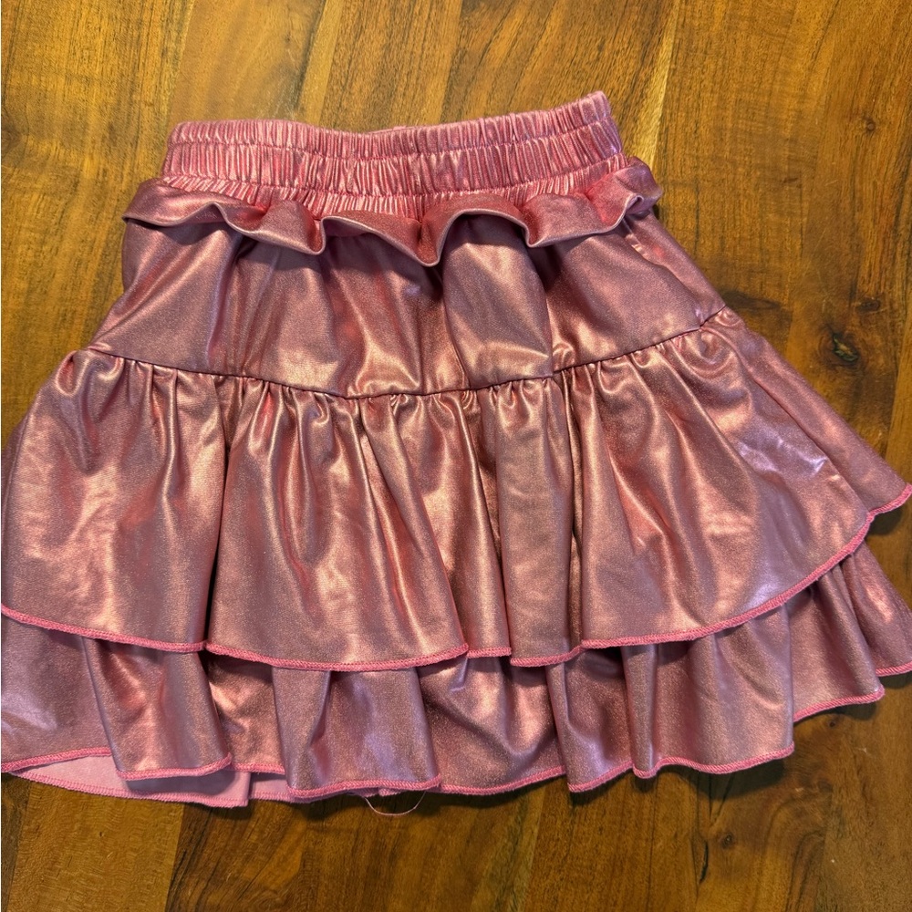 Lola and the Boys Shimmering Pink Tiered Skirt
